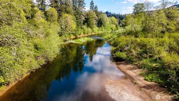 a view of a lake with outside space