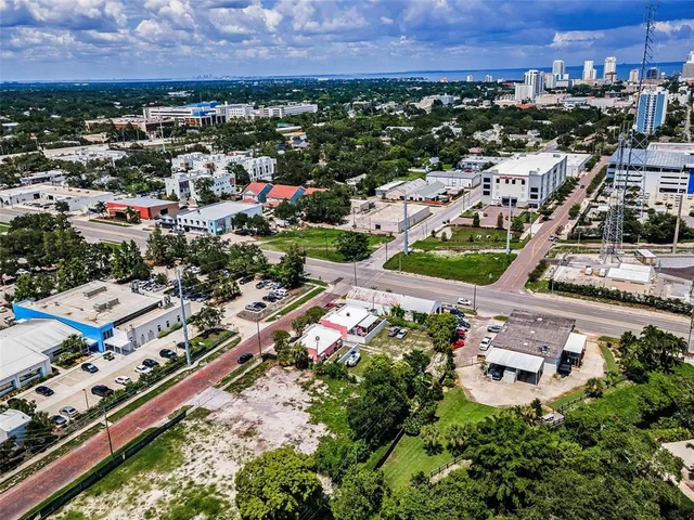 an aerial view of multiple house