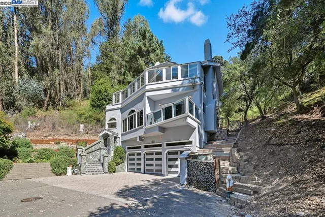 front view of a house with a street