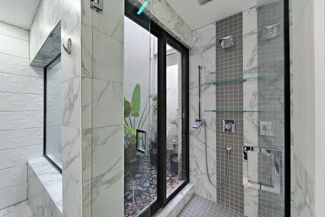 a backyard of a house with lots of green space