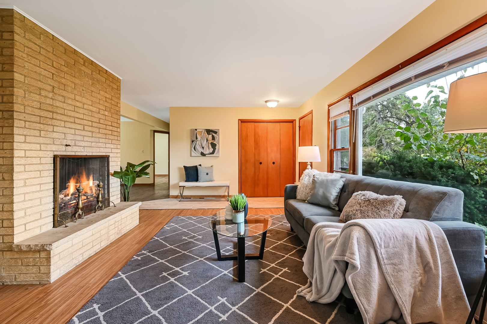 219 79th Street Burr Ridge, IL 60527 - Photo 5 of 28 a living room with furniture and a fireplace