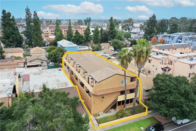 a view of a city with tall buildings