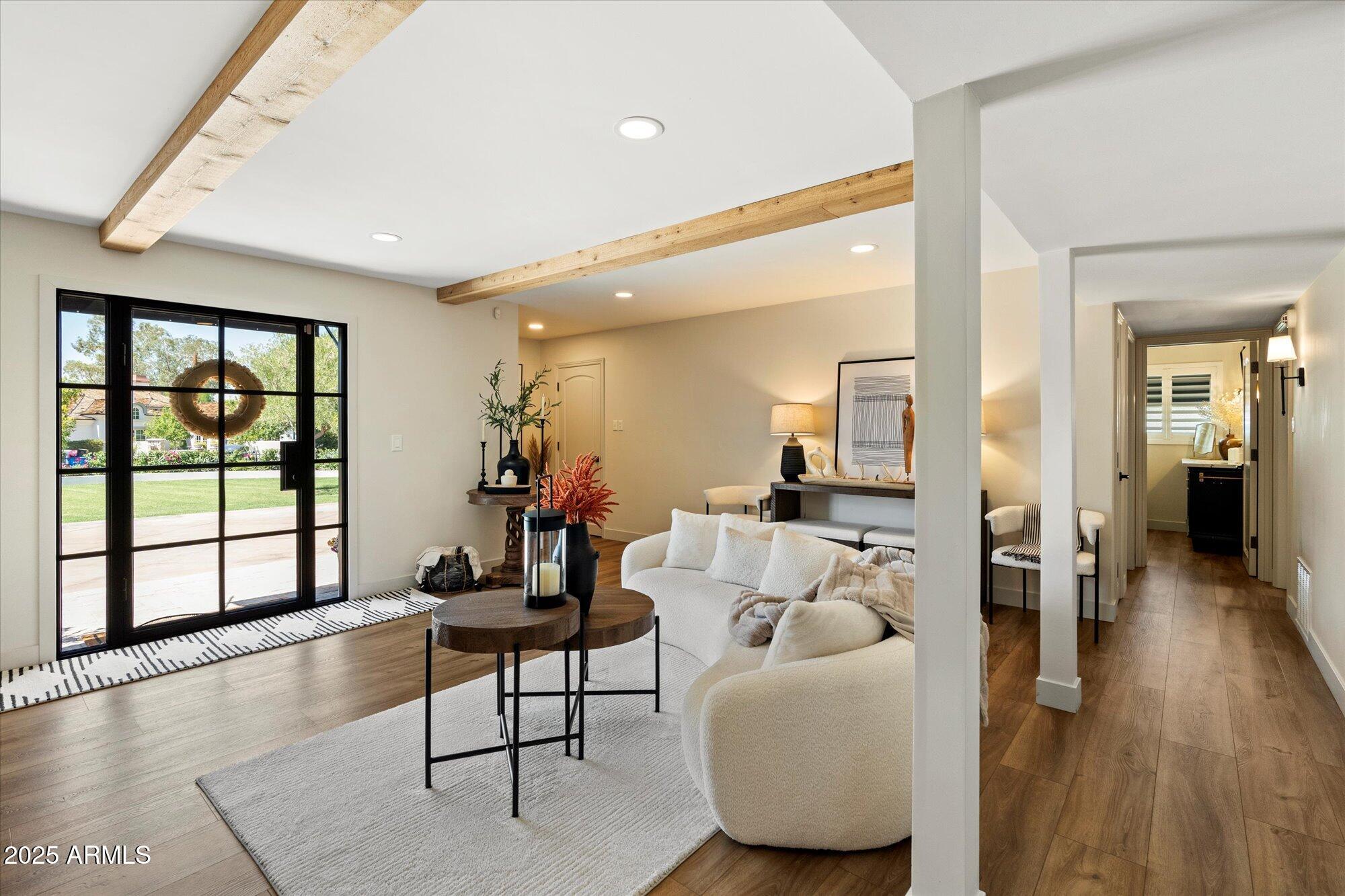 4502 East Exeter Boulevard Phoenix, AZ 85018 - Photo 2 of 48 Bright Living Room with Beams