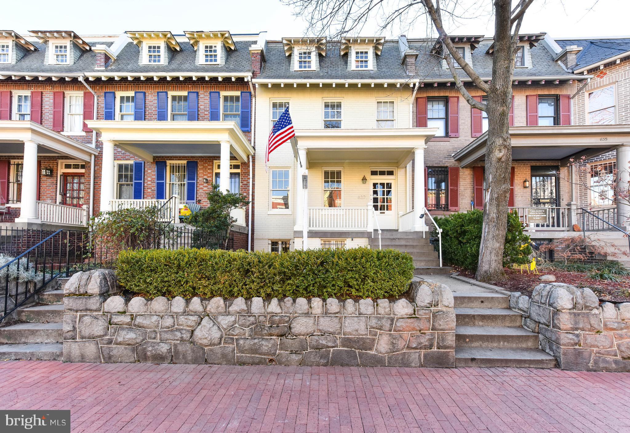 a front view of multiple houses