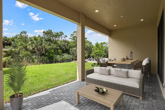a living room with patio