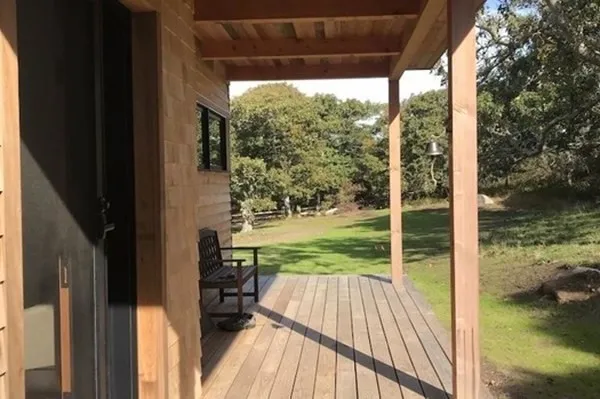 a view of balcony with a ocean view