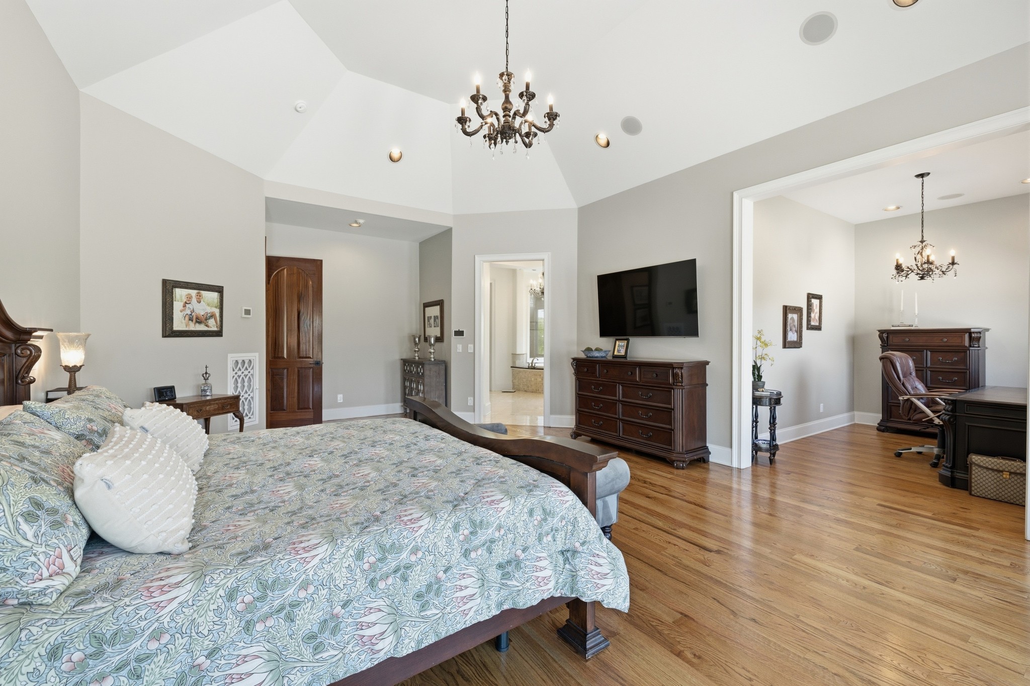4606 Shores Road Murfreesboro, TN 37128 - Photo 30 of 74 a spacious bedroom with a bed and a flat screen tv