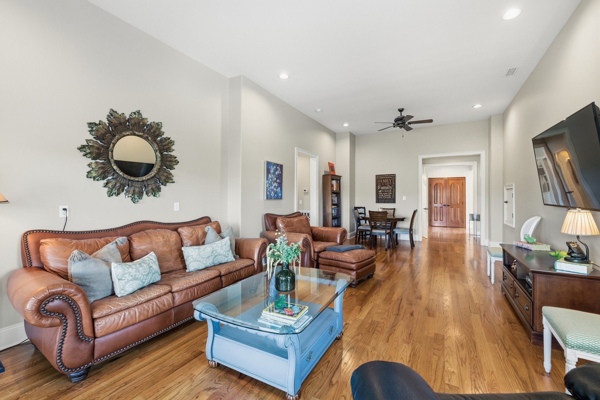 4606 Shores Road Murfreesboro, TN 37128 - Photo 37 of 74 a living room with furniture kitchen view and a large window