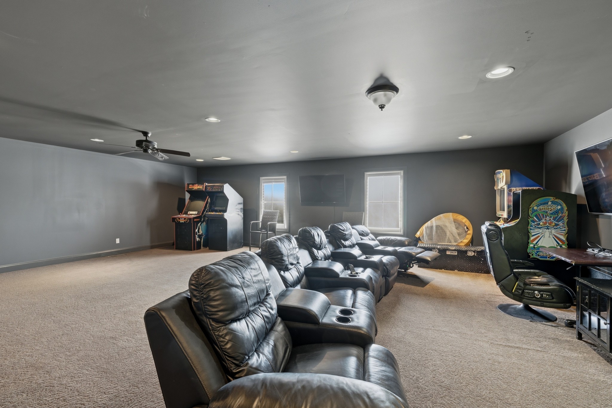 4606 Shores Road Murfreesboro, TN 37128 - Photo 48 of 74 a living room with furniture a gym equipment and a mirror