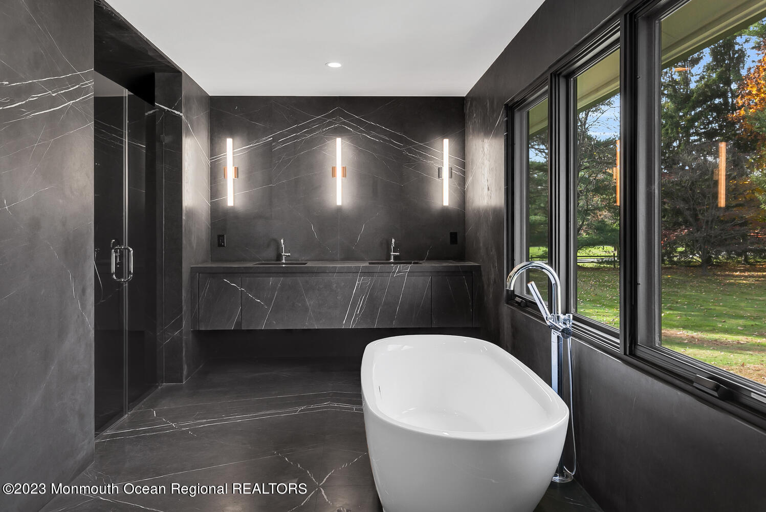 166 Rumson Road Rumson, NJ 07760 - Photo 17 of 46 a bathroom with a bathtub and a shower