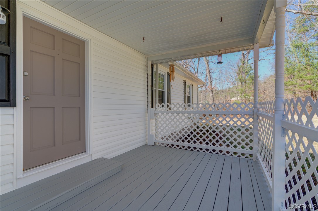 2341 Sheppard Town Road Maidens, VA 23102 - Photo 36 of 45 a view of a porch with wooden floor