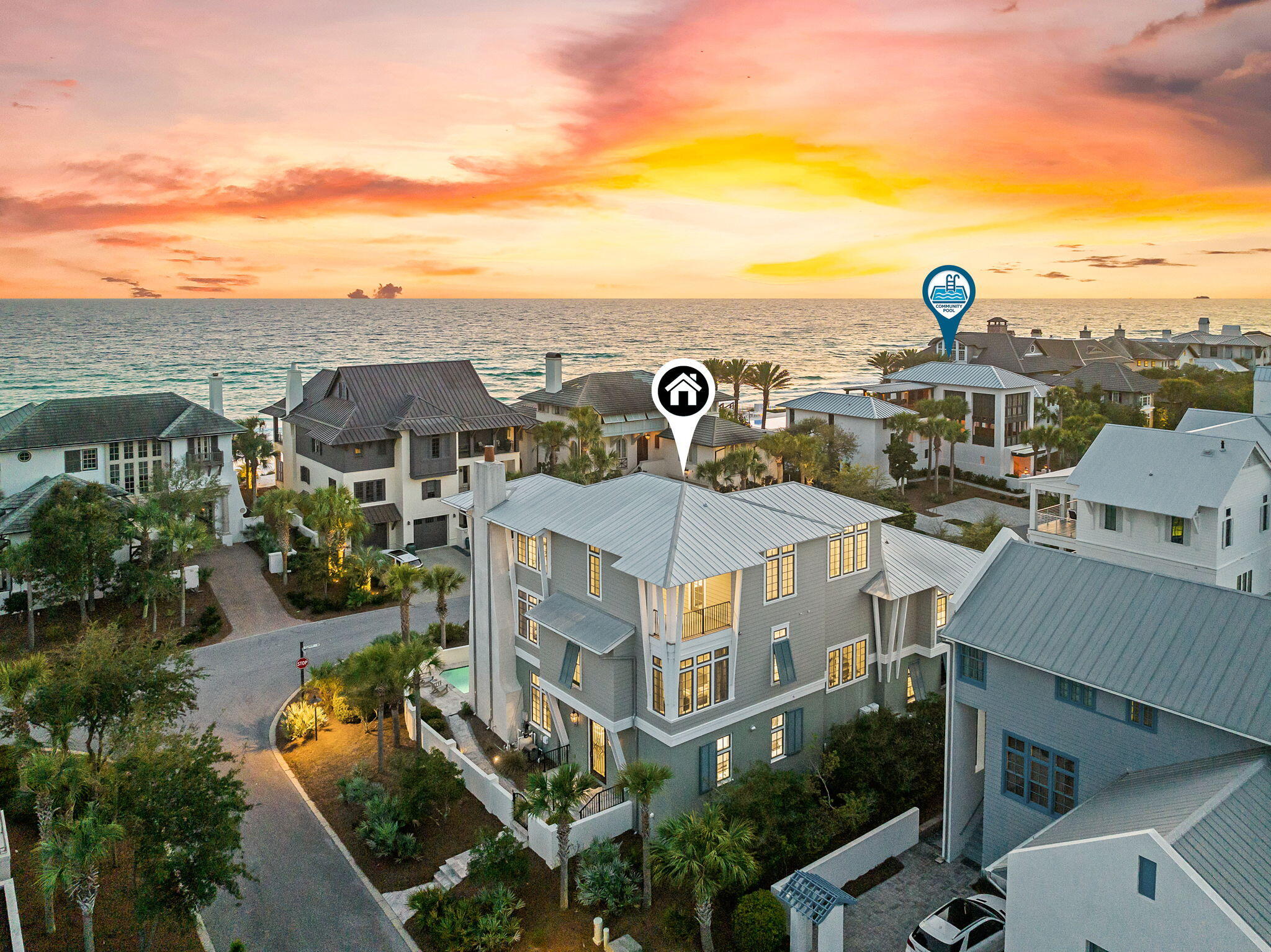 Image #1 | Aerial view of coastal neighb