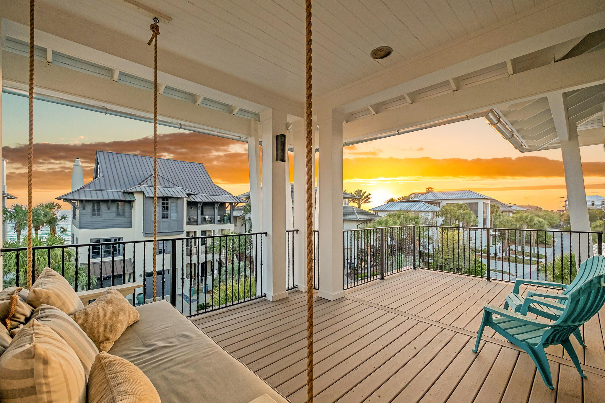 37 East St Lucia Lane Santa Rosa Beach, FL 32459 - Photo 16 of 18 Image #16 | Covered balcony with swing s