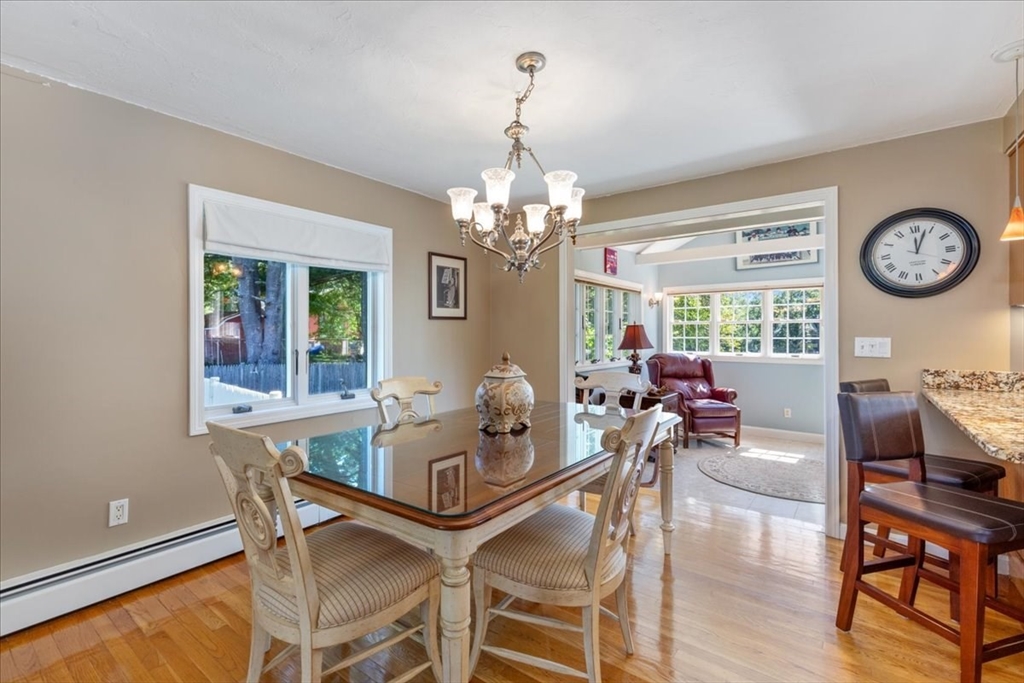30 South Cross Road Haverhill, MA 01835 - Photo 10 of 42 a view of a dining room with furniture a chandelier and wooden floor