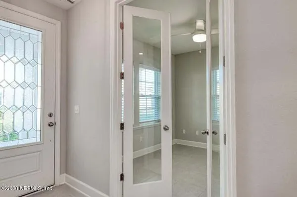 an empty room with window