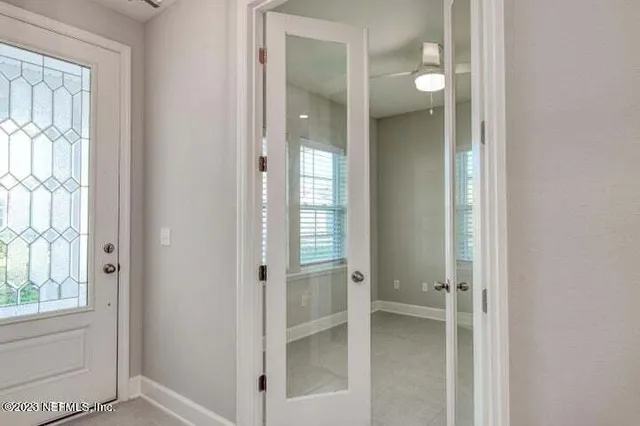 an empty room with window