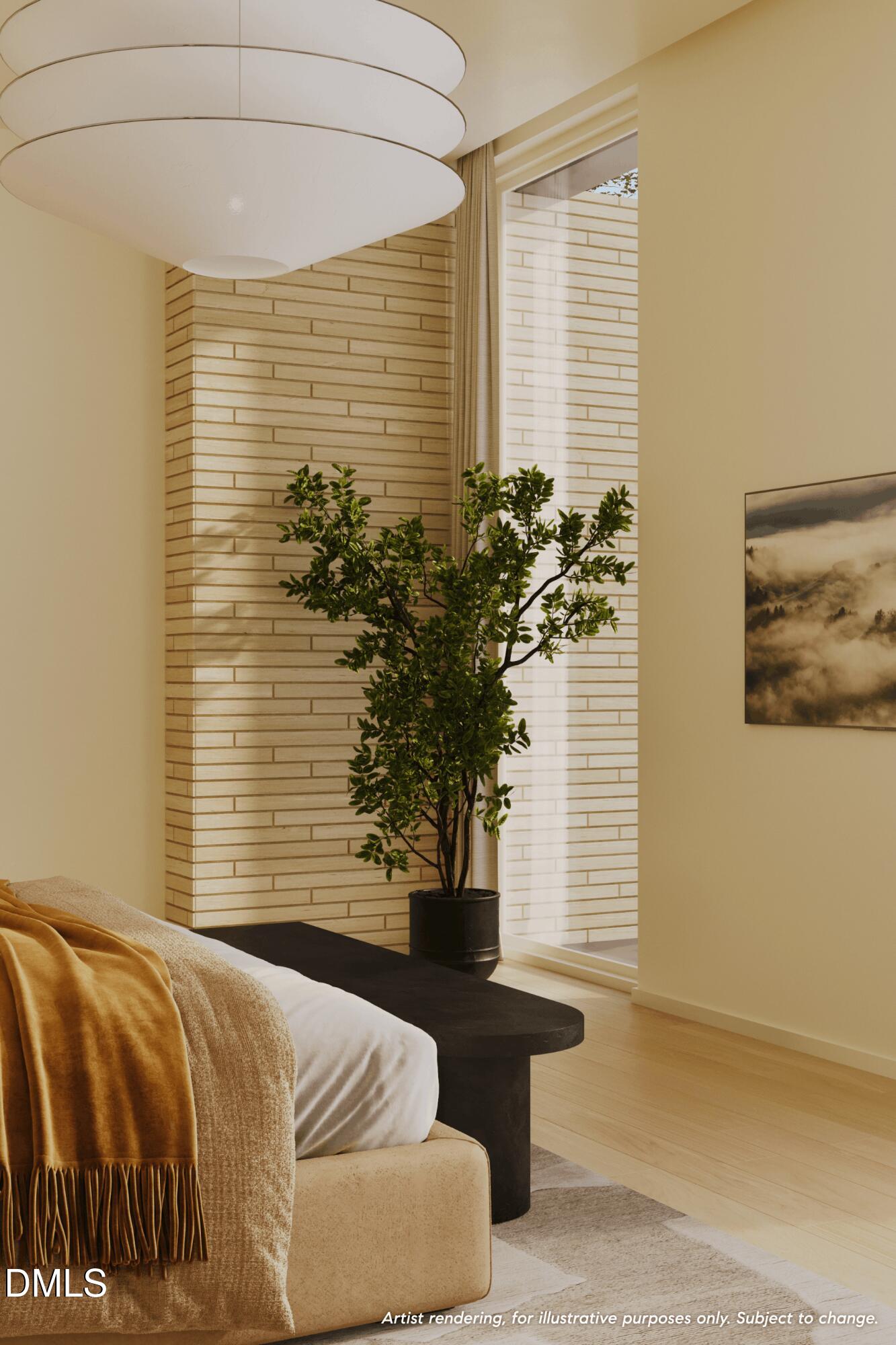 6004 Canadero Drive Raleigh, NC 27612 - Photo 14 of 36 a bedroom with a bed and a potted plant