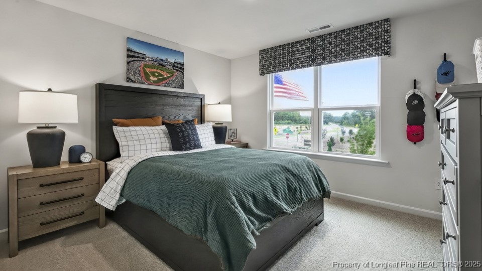 45 Mercer Way Spring Lake, NC 28390 - Photo 22 of 35 a bedroom with a bed and a painting on the wall