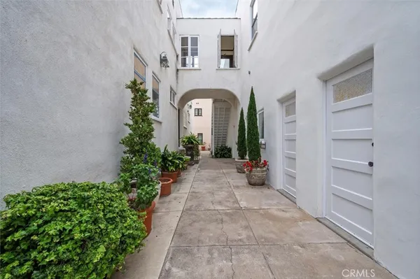 front view of a house with an outdoor space