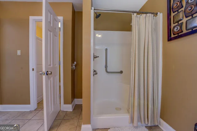 a bathroom with a shower