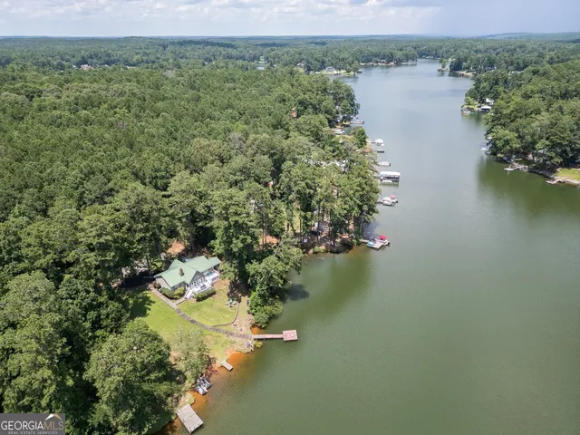 a view of a lake with a mountain in the background