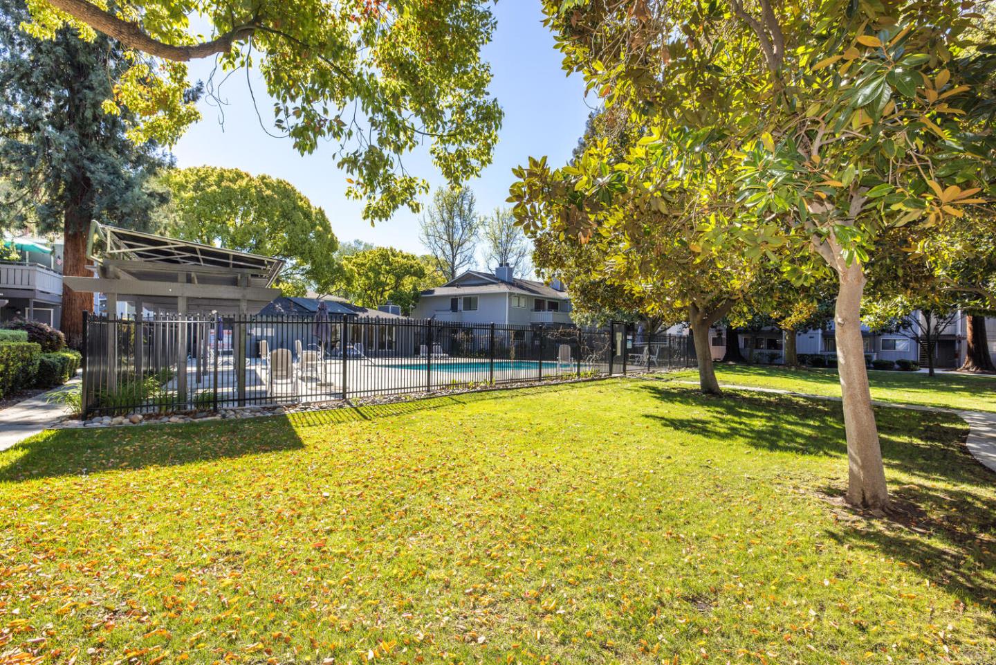 4027 Rector Common Fremont, CA 94538 - Photo 37 of 40 a view of a swimming pool with lawn chairs and large trees