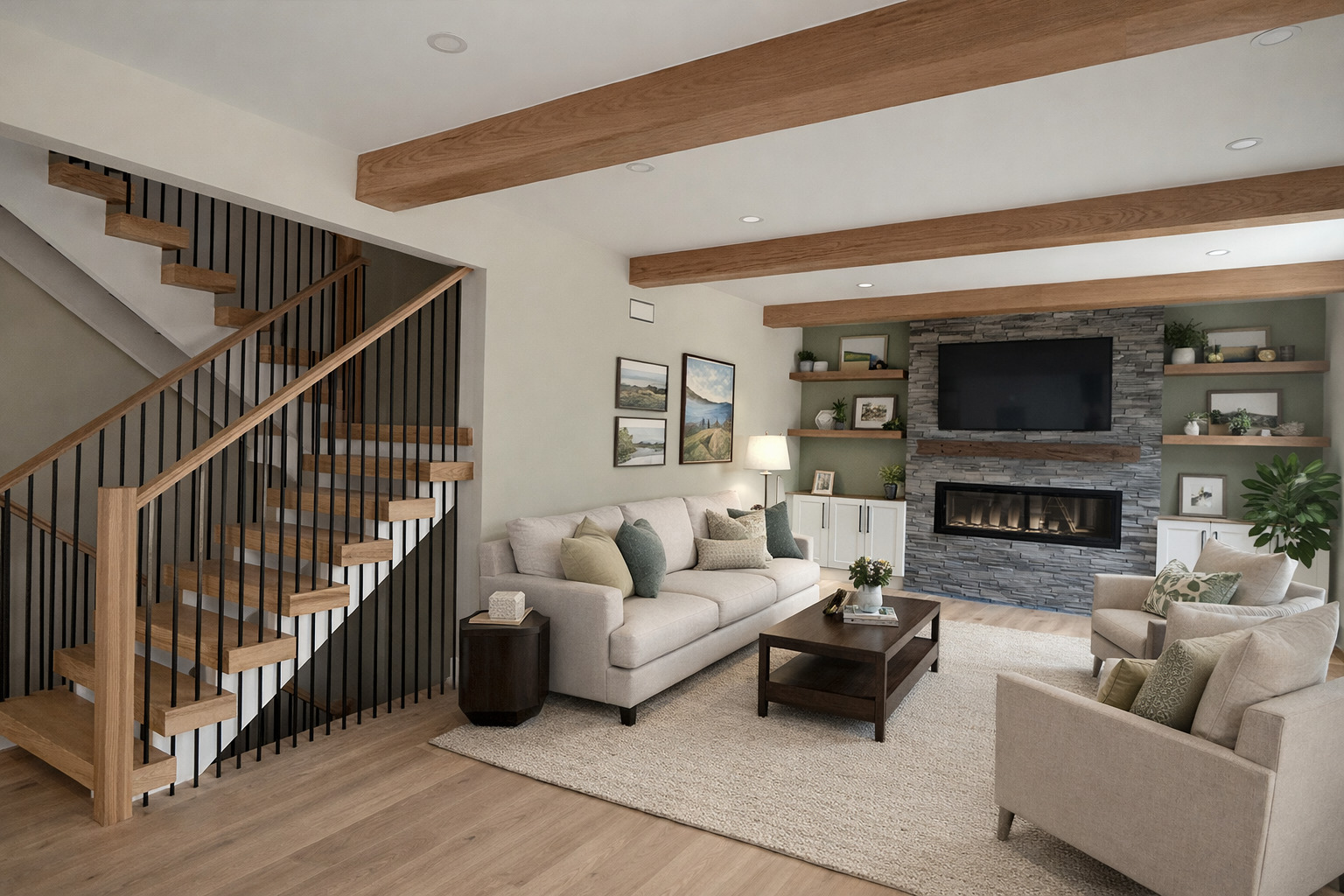 5535 Brookbank Road Downers Grove, IL 60516 - Photo 6 of 22 a living room with fireplace furniture and a flat screen tv