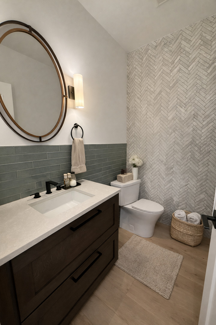 5535 Brookbank Road Downers Grove, IL 60516 - Photo 7 of 22 a bathroom with a sink mirror and toilet