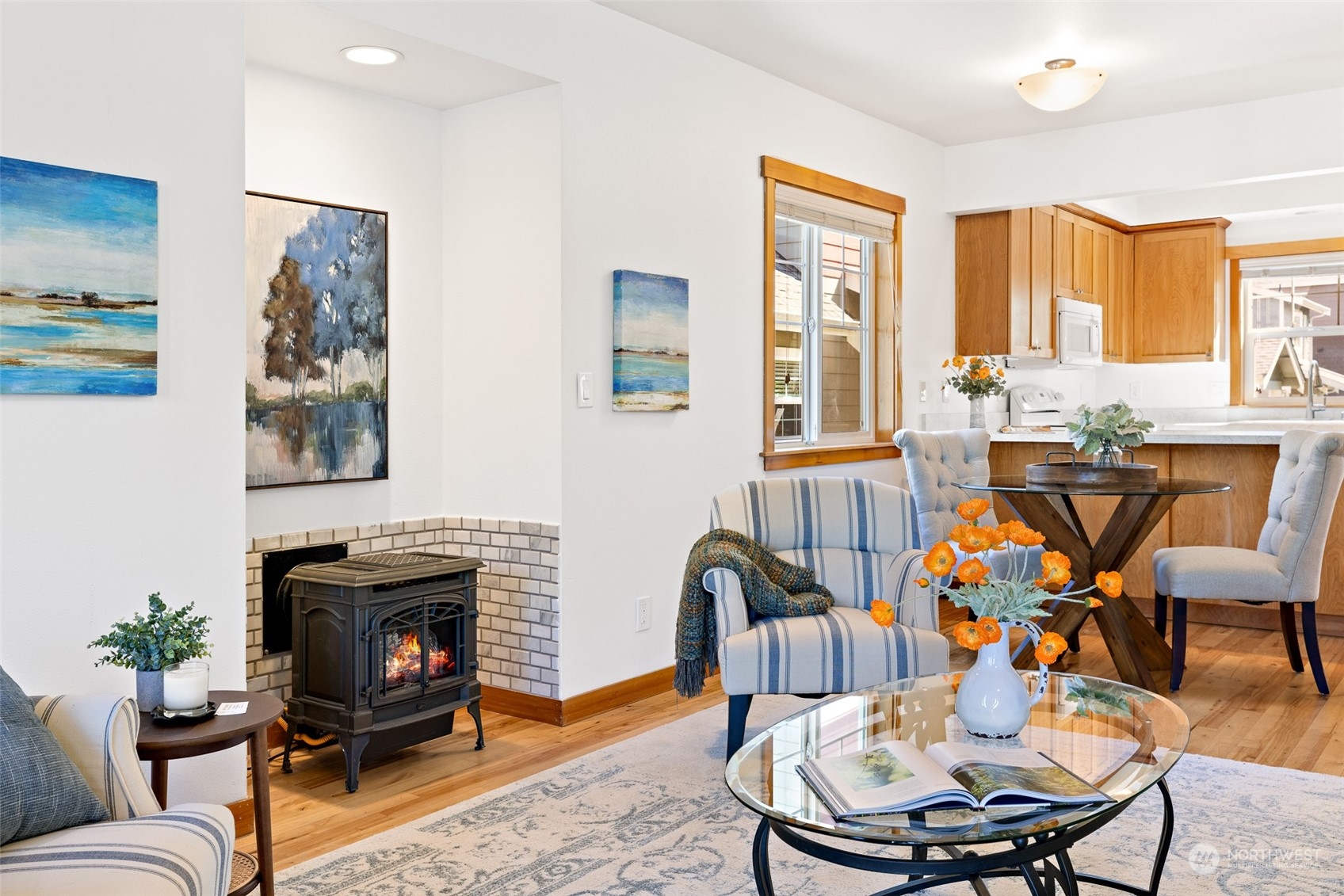 1322 Polly's Lane Bainbridge Island, WA 98110 - Photo 6 of 30 a living room with furniture fireplace and a window