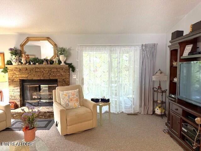 246 St George Drive Crossville, TN 38558 - Photo 5 of 25 a living room with furniture a fireplace and a flat screen tv