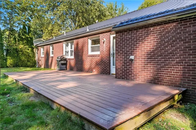 a view of a wooden deck