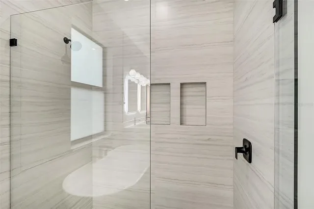 a bathroom with a shower