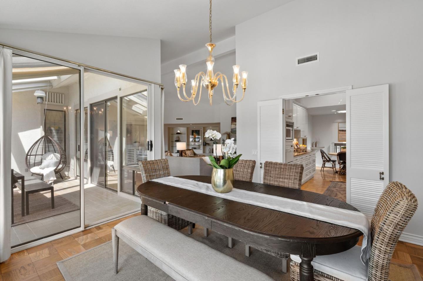 300 Sand Hill Circle, Unit 303 Menlo Park, CA 94025 - Photo 5 of 33 a living room with furniture and a chandelier