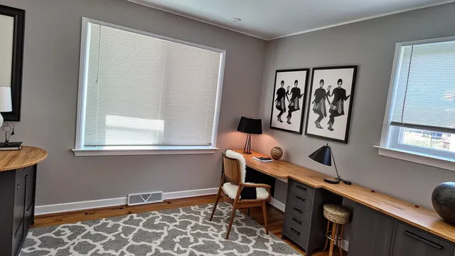 a room with furniture and window