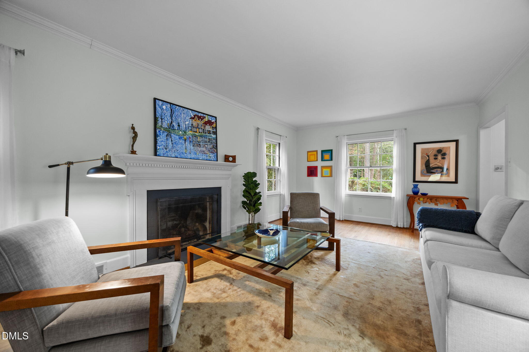 1121 Anderson Street Durham, NC 27705 - Photo 5 of 59 a living room with furniture and a fireplace