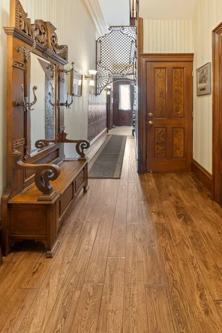 a living room with furniture