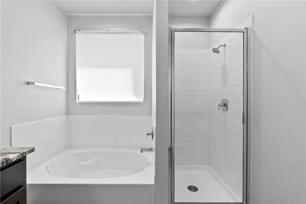 a bathroom with a bathtub