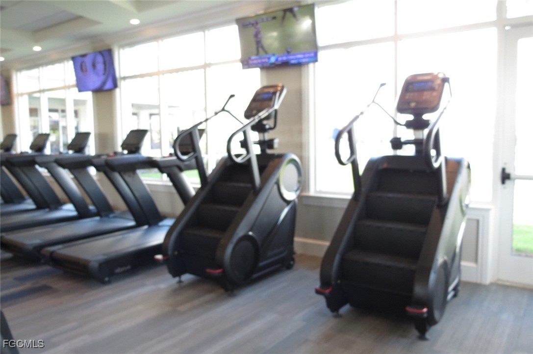 43997 Boardwalk Loop, Unit 1841 Punta Gorda, FL 33982 - Photo 37 of 43 a view of gym equipment with wooden floor