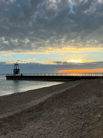 a view of an ocean and beach