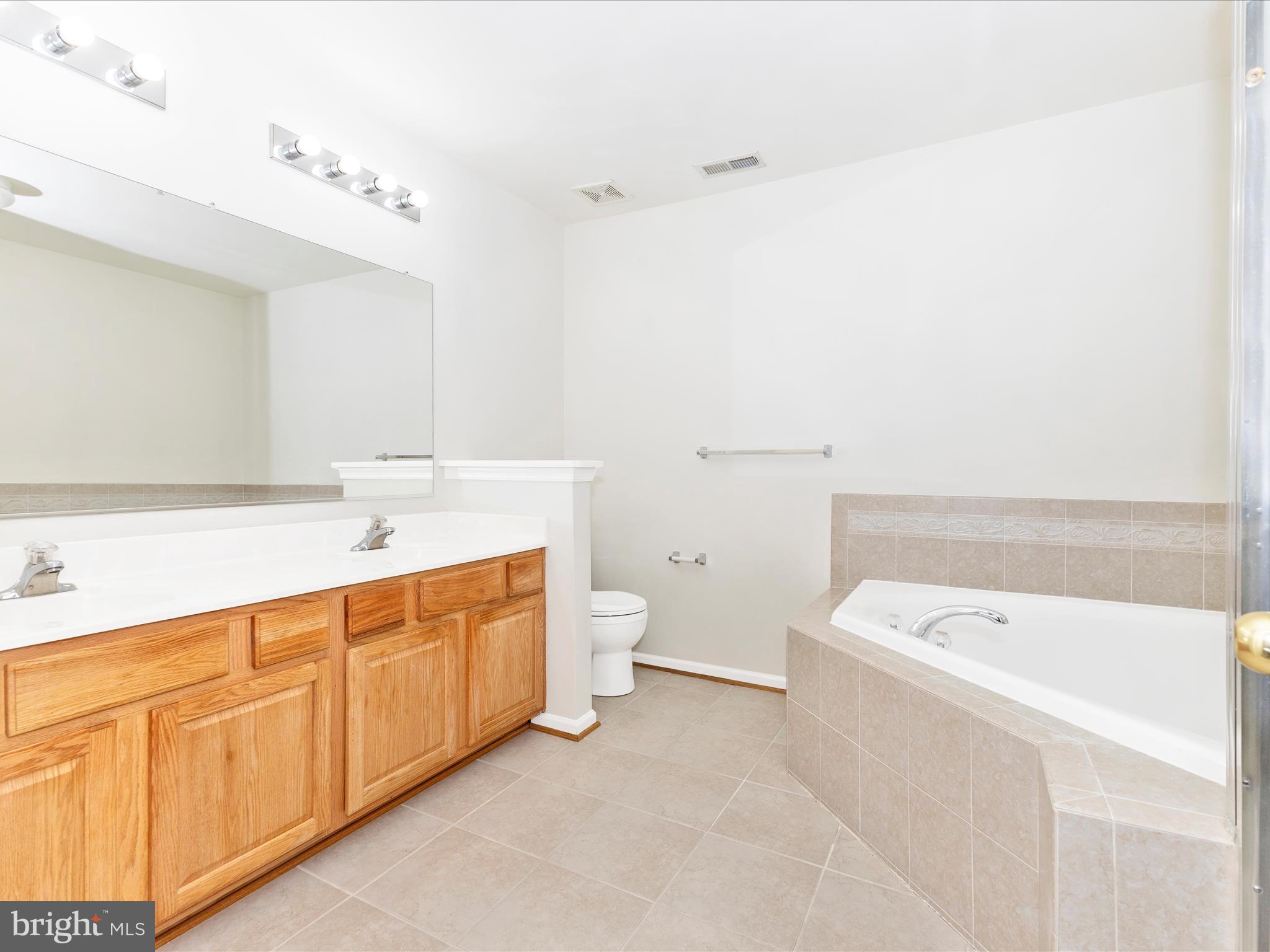 7096 Water Oak Road, Unit 121 Elkridge, MD 21075 - Photo 29 of 46 a bathroom with a double vanity sink mirror and toilet