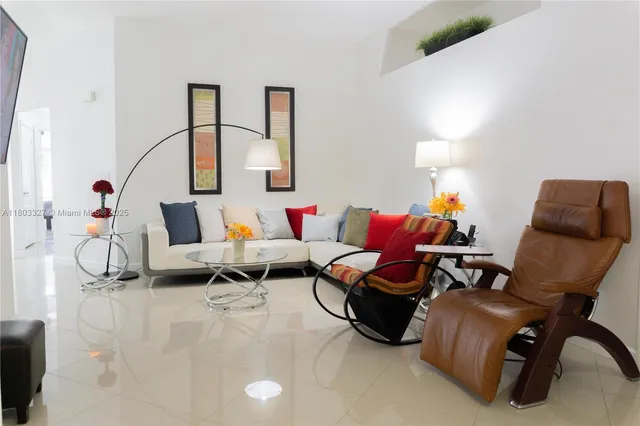 a living room with furniture