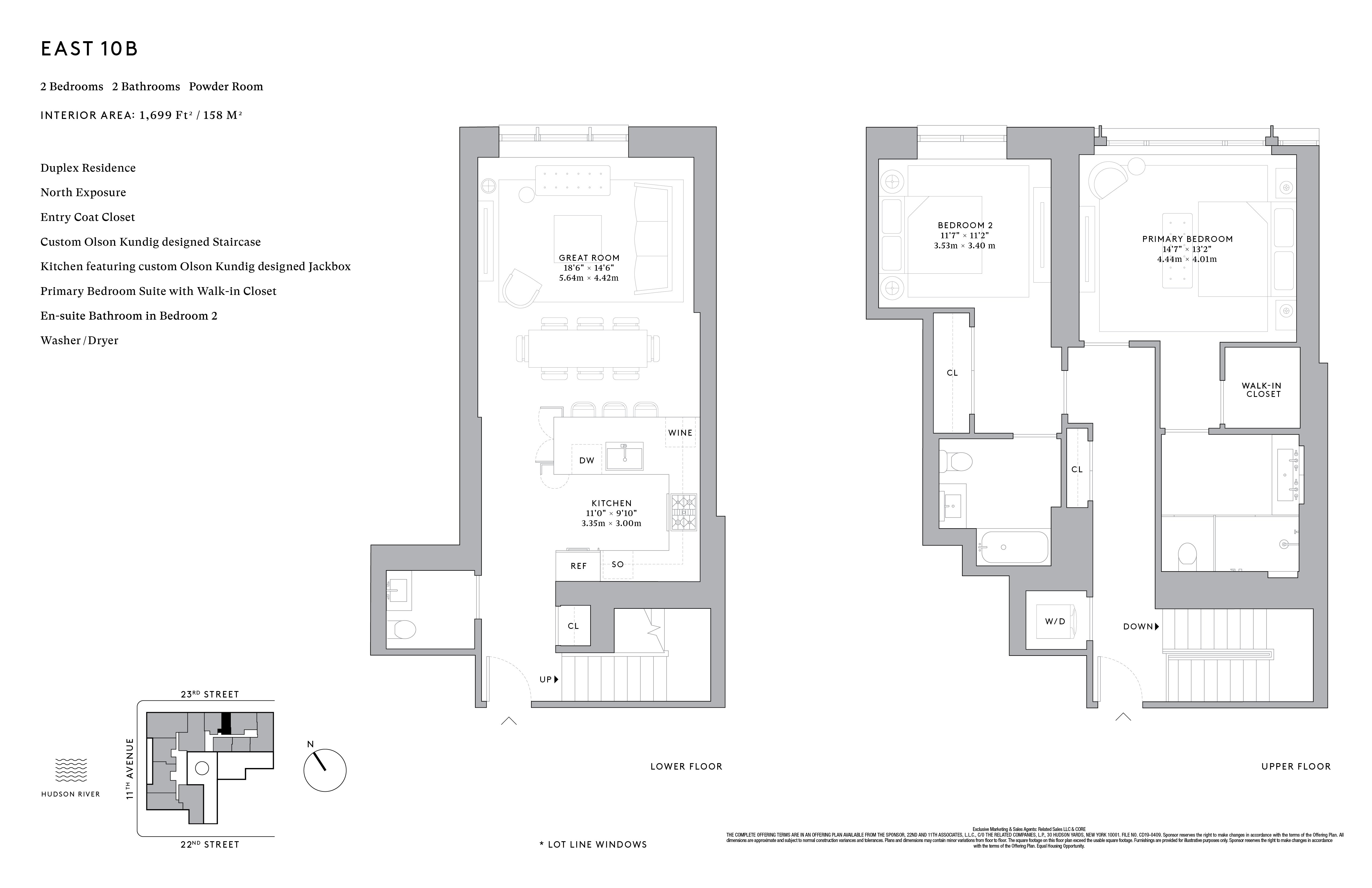 555 West 22nd Street, Unit 10BE Manhattan, NY 10011 - Photo 11 of 11 a picture of a floor plan