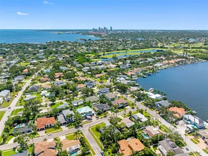 an aerial view of a city