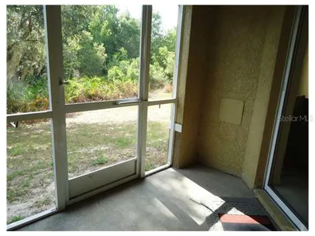 a view of a room with sliding door