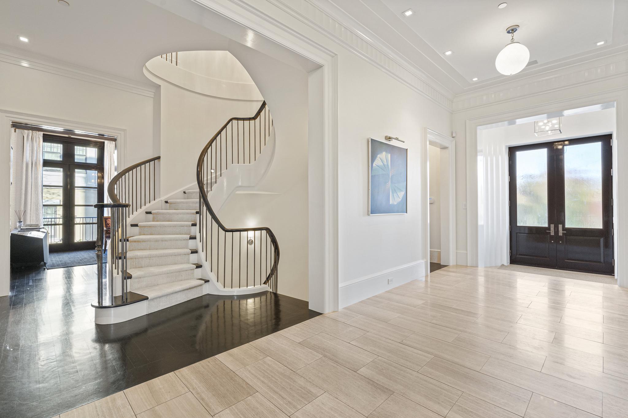 2109 Dunmore Lane Washington, DC 20007 - Photo 4 of 78 View to front entry hall and circular staircase