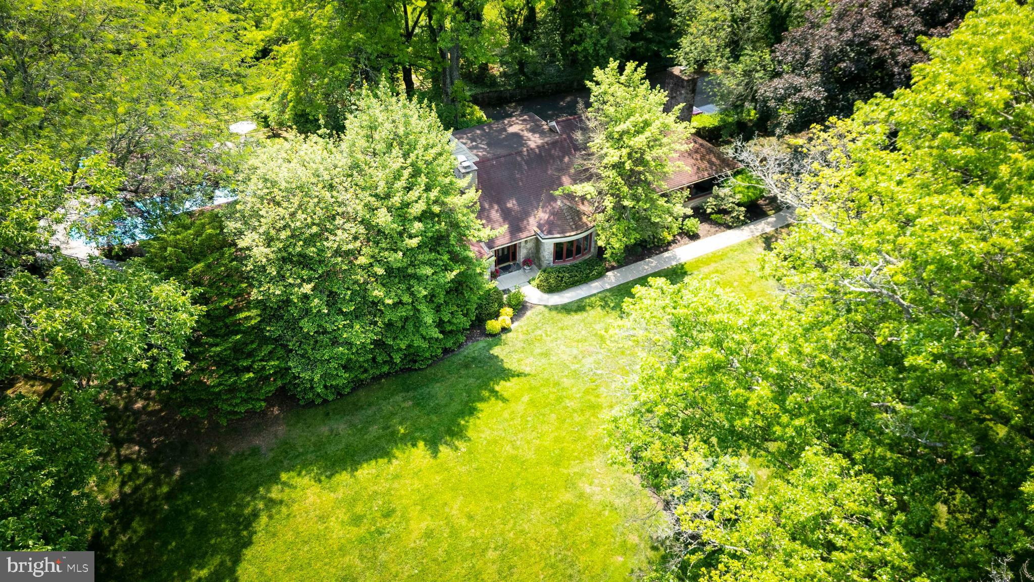 1255 Mill Road Jenkintown, PA 19046 - Photo 54 of 77 a view of a large yard with plants and large trees