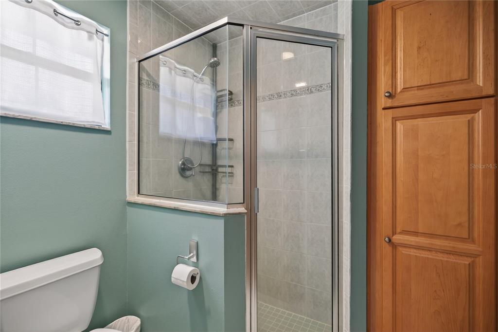 17025 Peru Road Umatilla, FL 32784 - Photo 32 of 73 a bathroom with a shower and a toilet