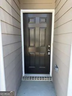 a bathroom with a door