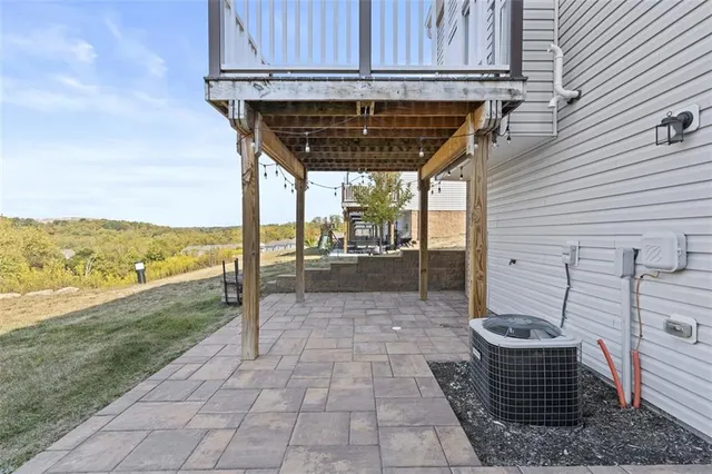 a view of a patio on the roof deck