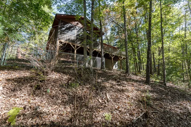 a backyard of a house with lots of green space